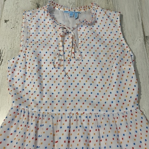 Draper James White Swiss Dot Tiered Dress Size 10 - Picture 6 of 13